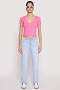 Hook and Eye Short Sleeve Crop Top