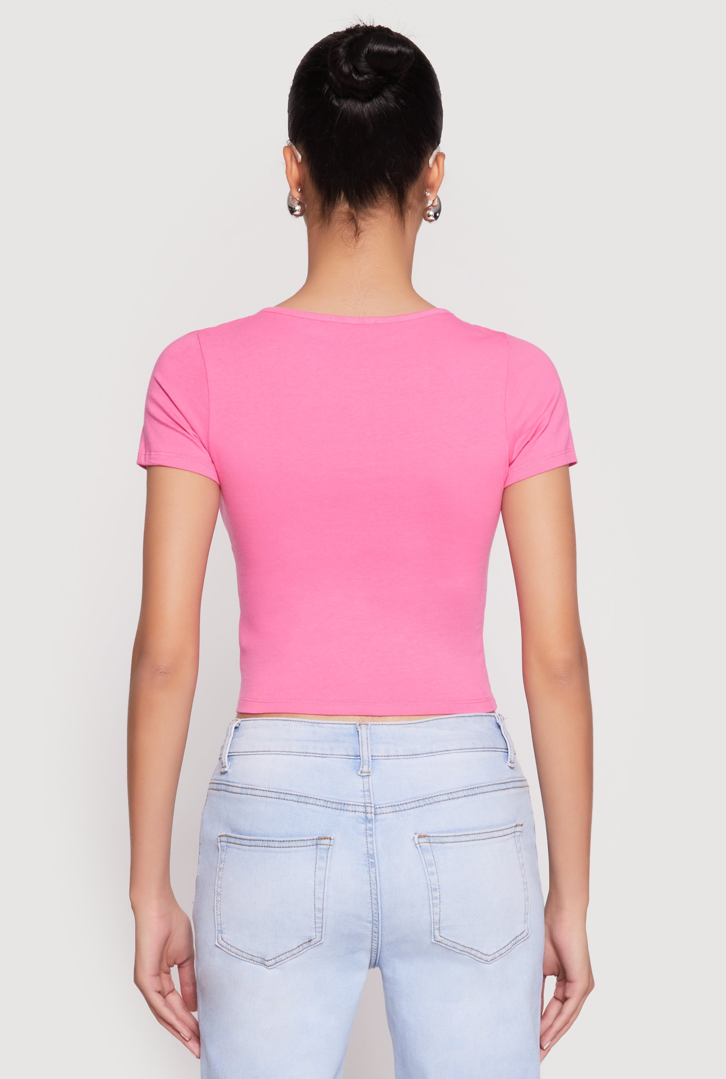 Hook and Eye Short Sleeve Crop Top