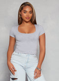 Basic Scoop Neck Cropped Tee