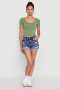 Ambiance Classic Fit Scoop Neck Short Sleeve Cropped Tee