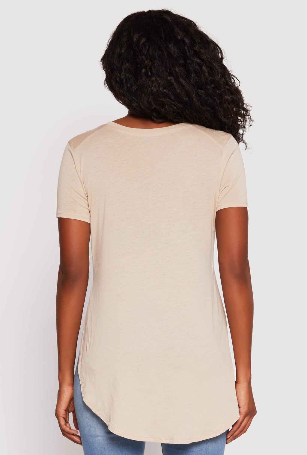 Side Slit High Low Hem Tee