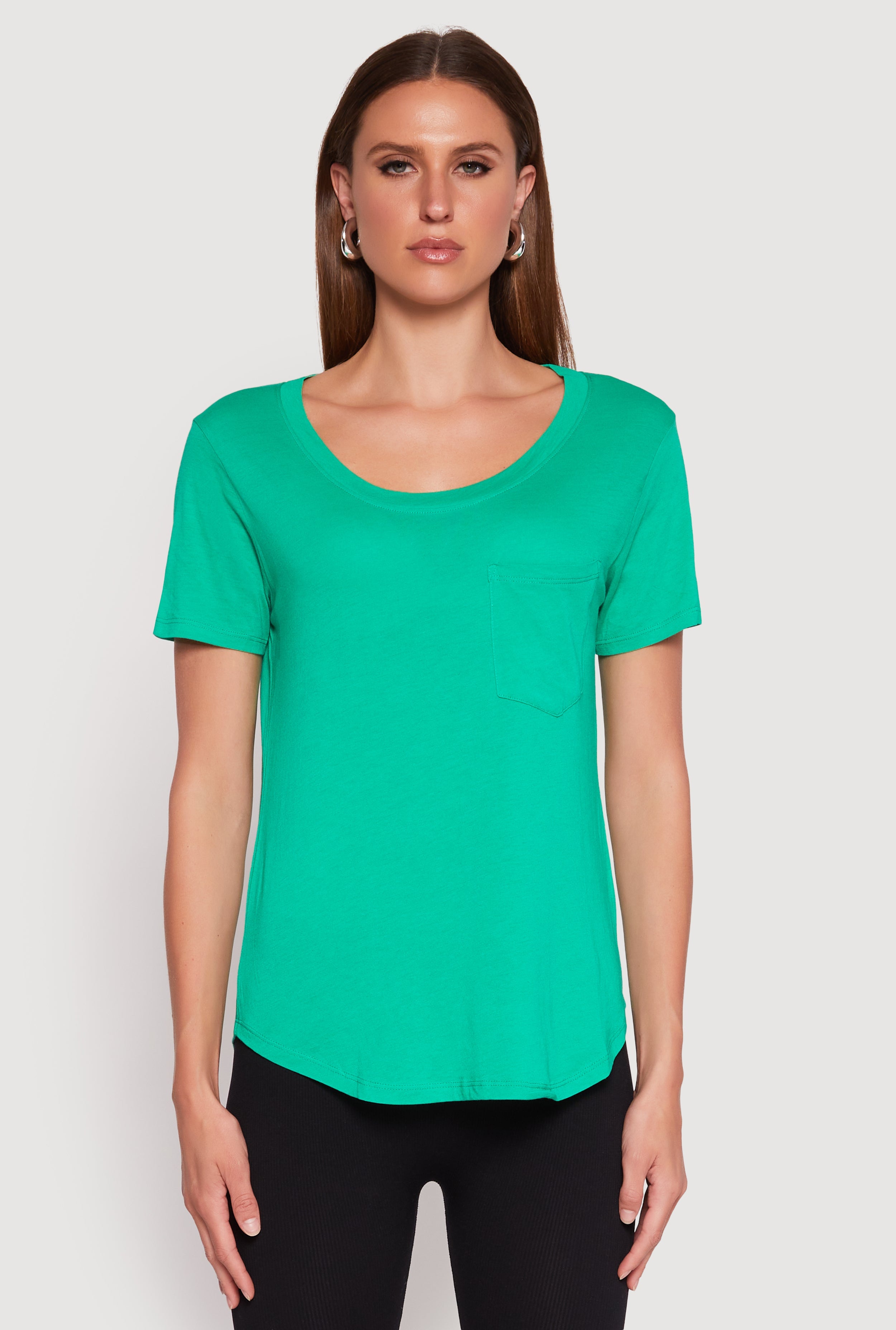 Scoop Neck Pocket T Shirt