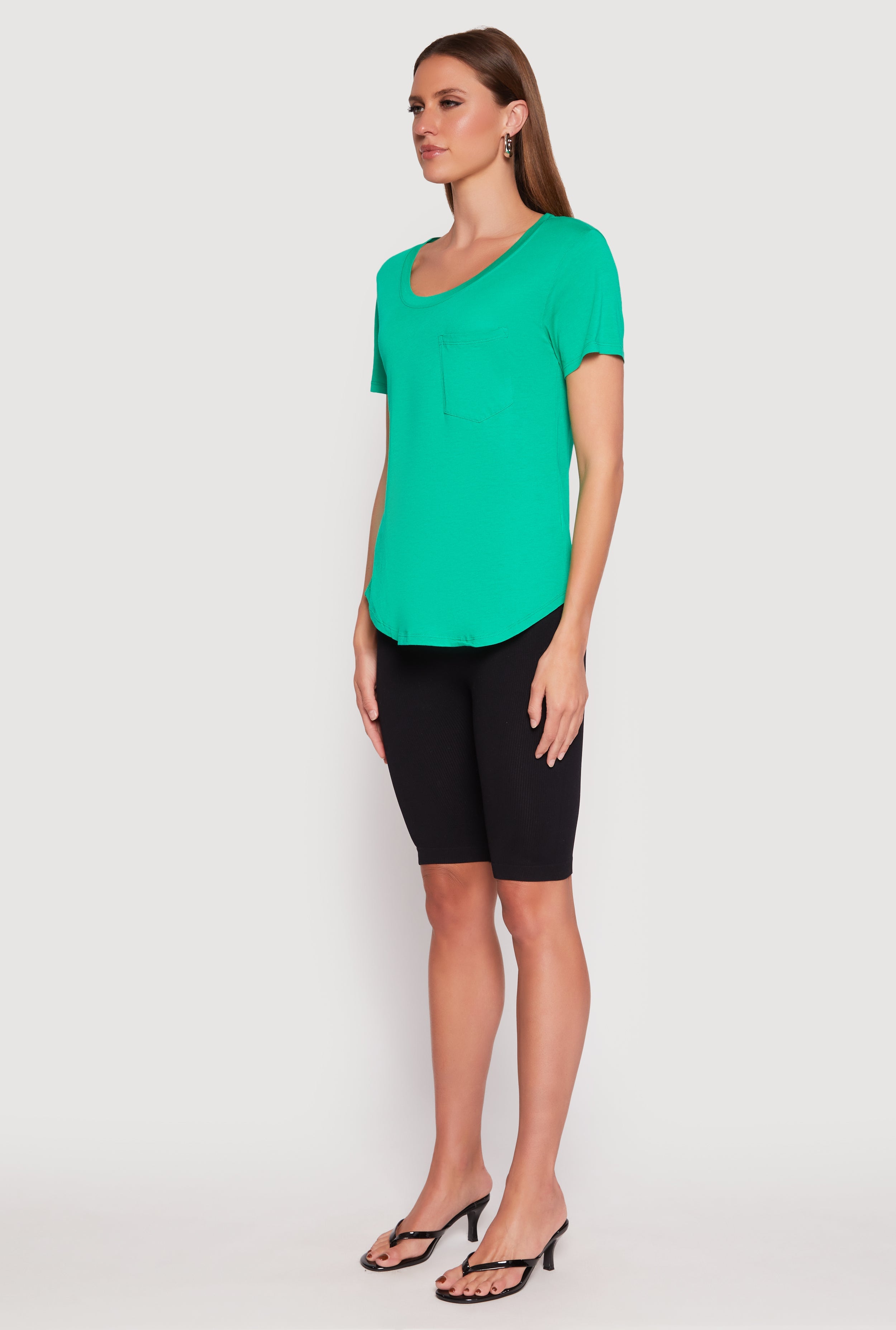 Scoop Neck Pocket T Shirt