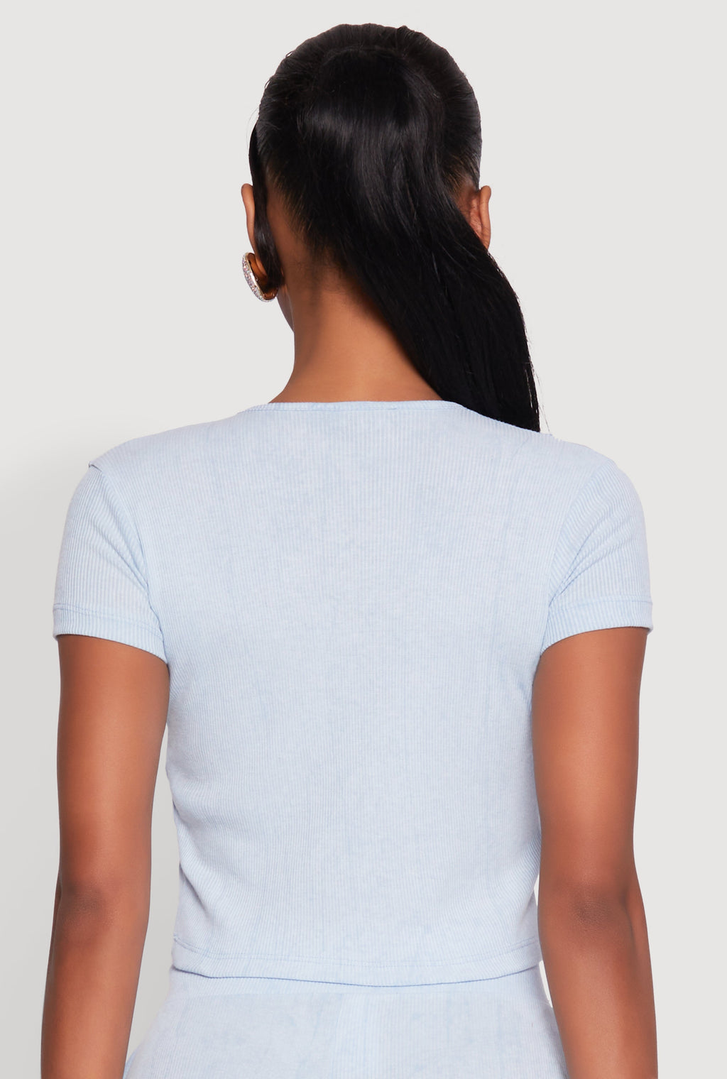 Mineral Wash Pintuck Short Sleeve Top