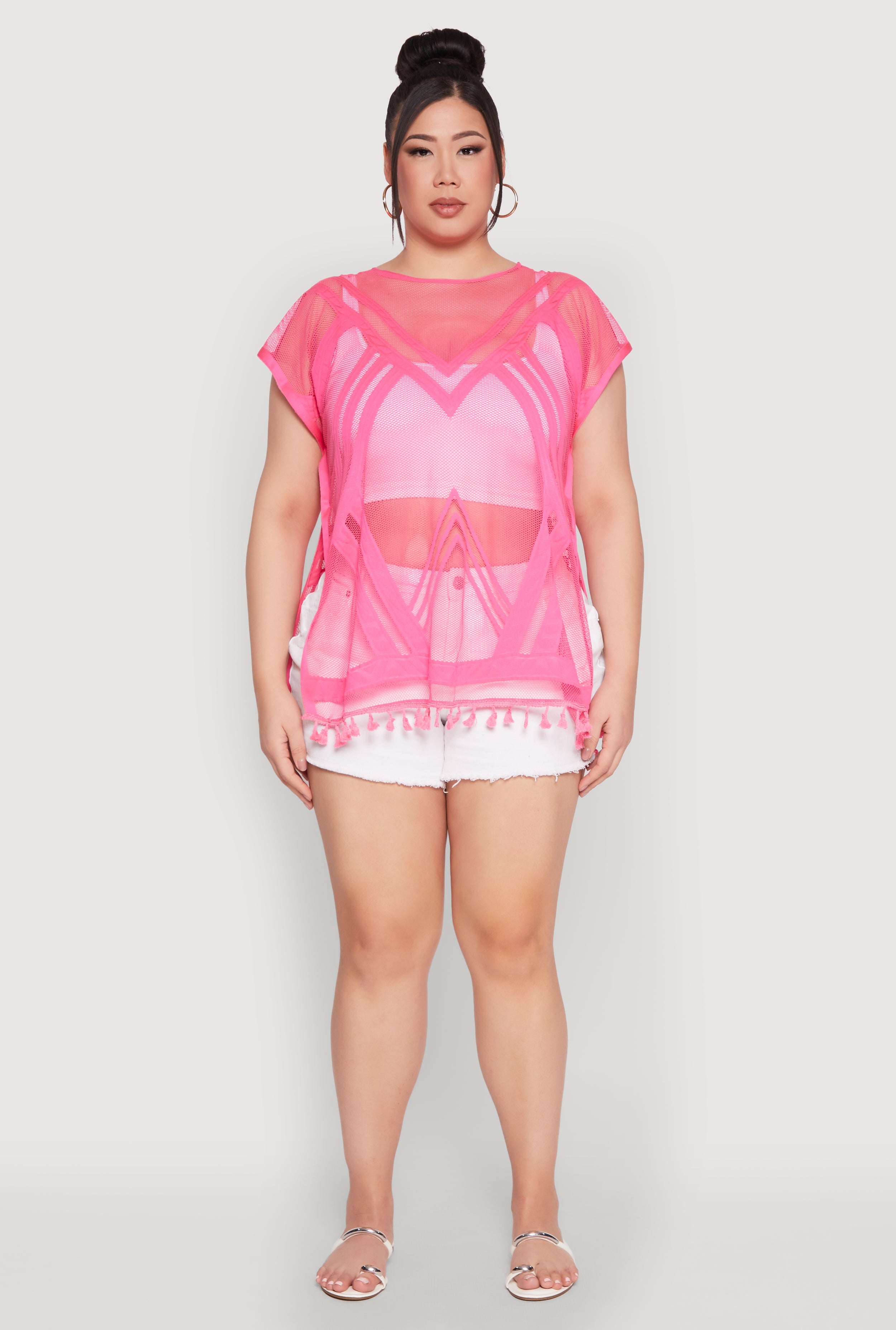 Fishnet Tassel Fringe Swim Cover Up