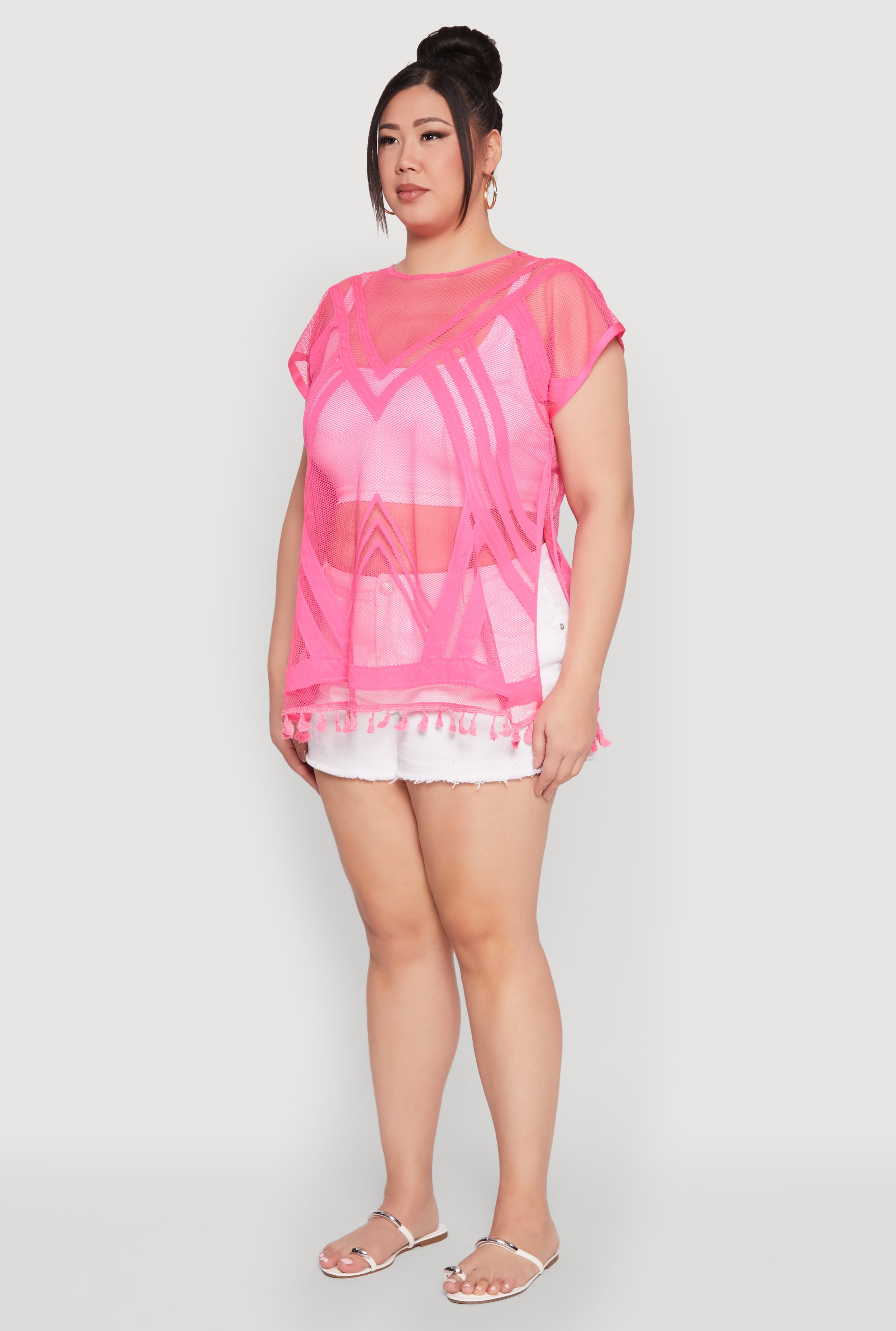 Fishnet Tassel Fringe Swim Cover Up