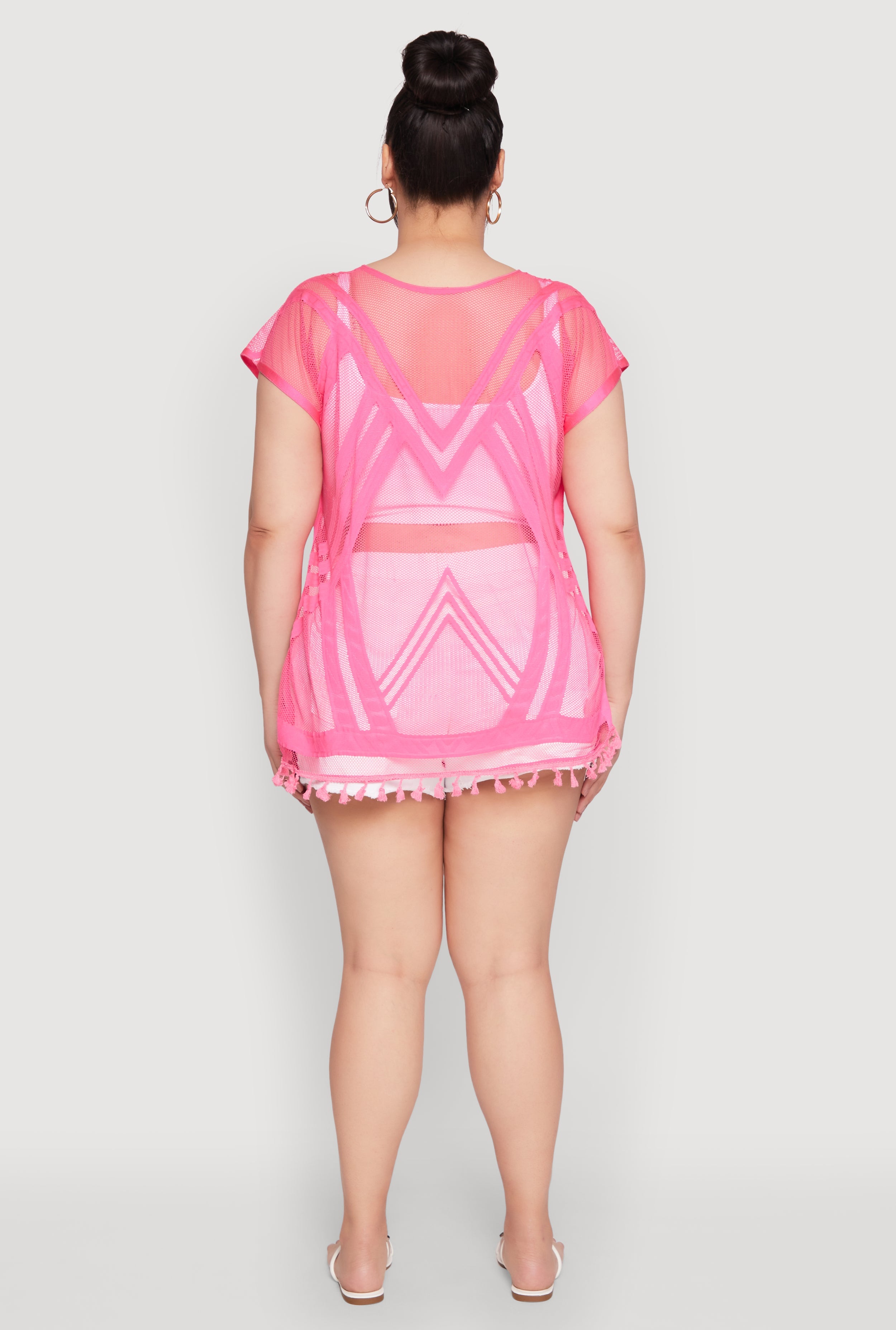 Fishnet Tassel Fringe Swim Cover Up