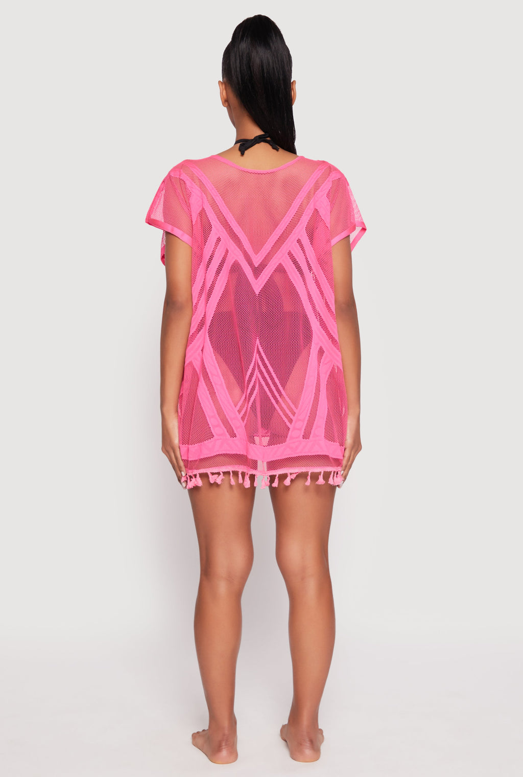 Fishnet Tassel Fringe Swim Cover Up