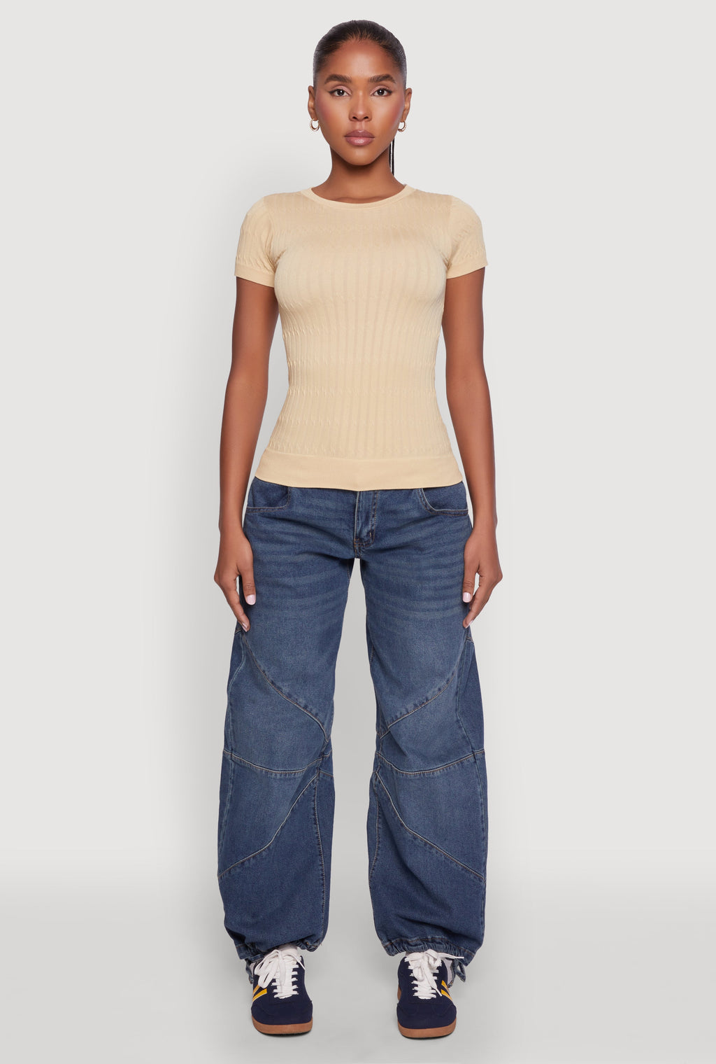 Seamless Crew Neck Short Sleeve Top