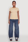 Seamless Crew Neck Short Sleeve Top