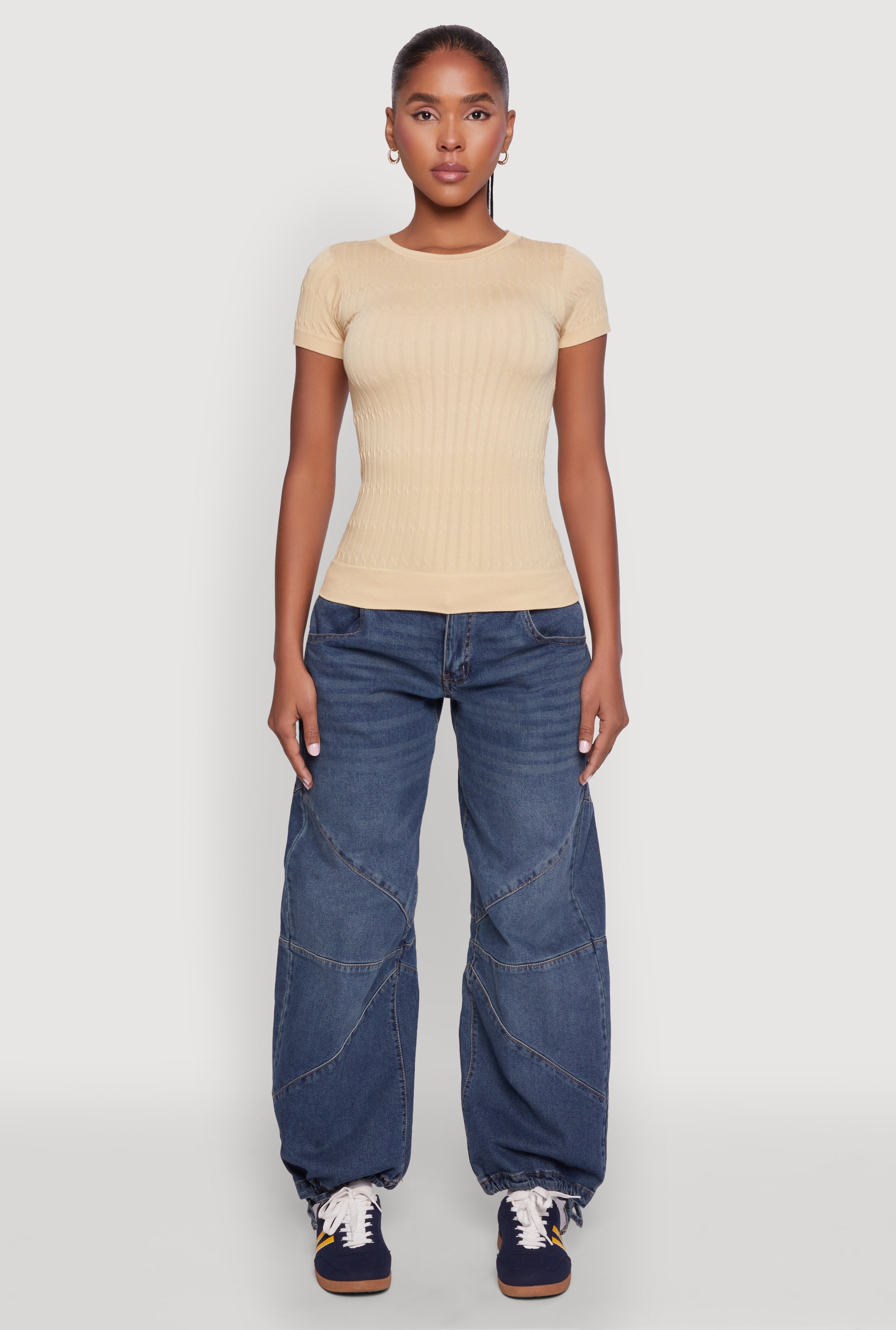 Seamless Crew Neck Short Sleeve Top