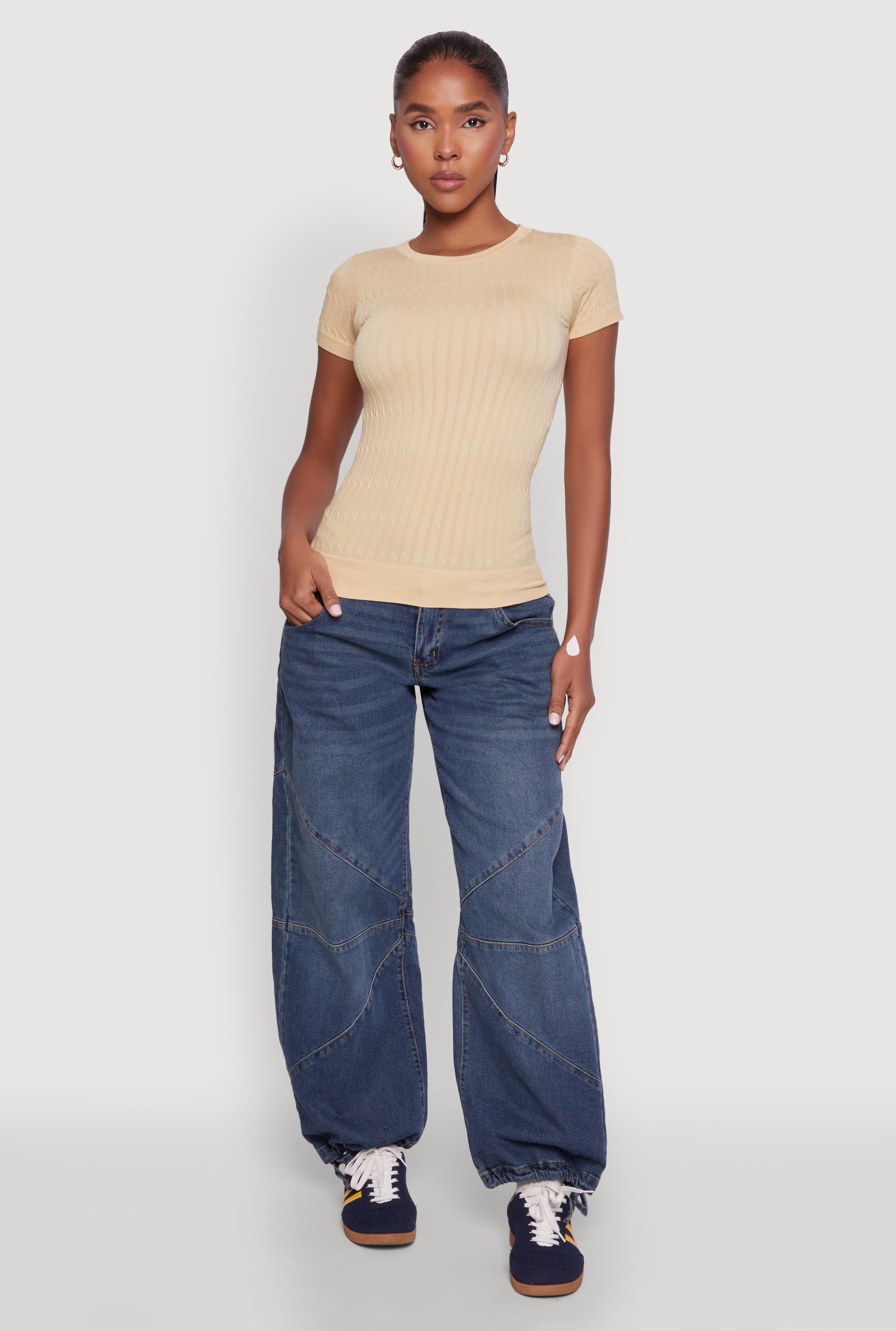 Seamless Crew Neck Short Sleeve Top