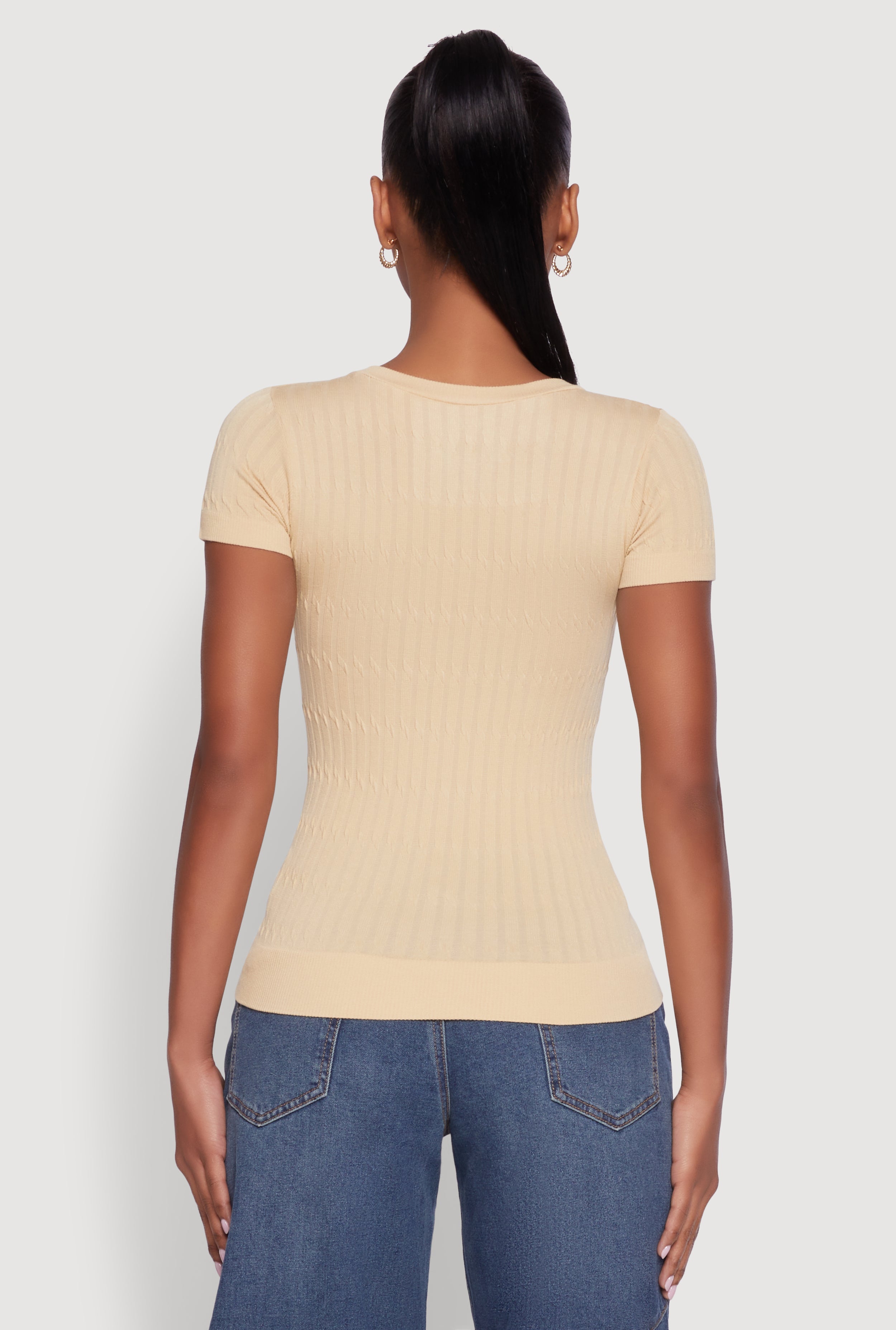 Seamless Crew Neck Short Sleeve Top
