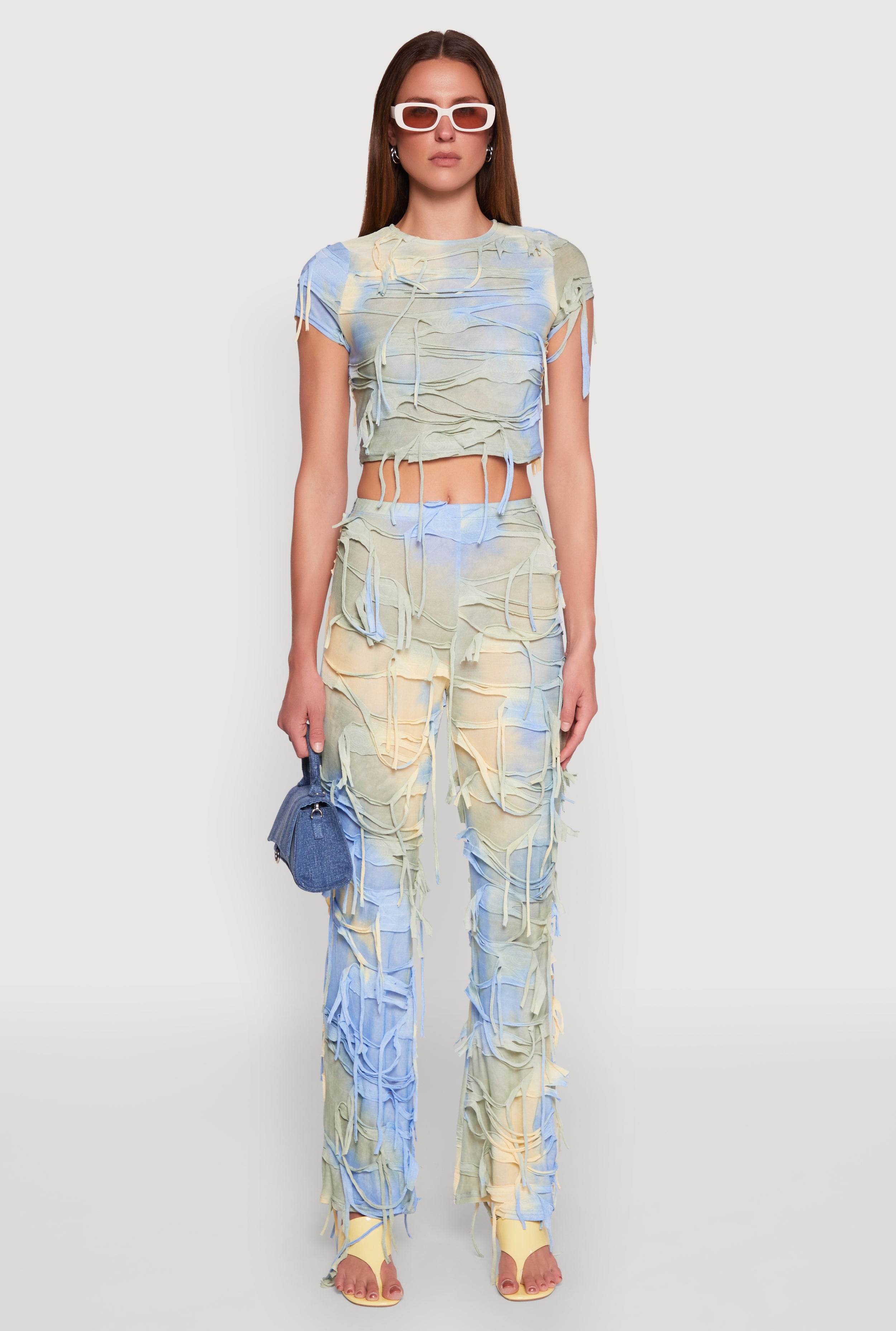 Tie Dye Slashed Crop Top
