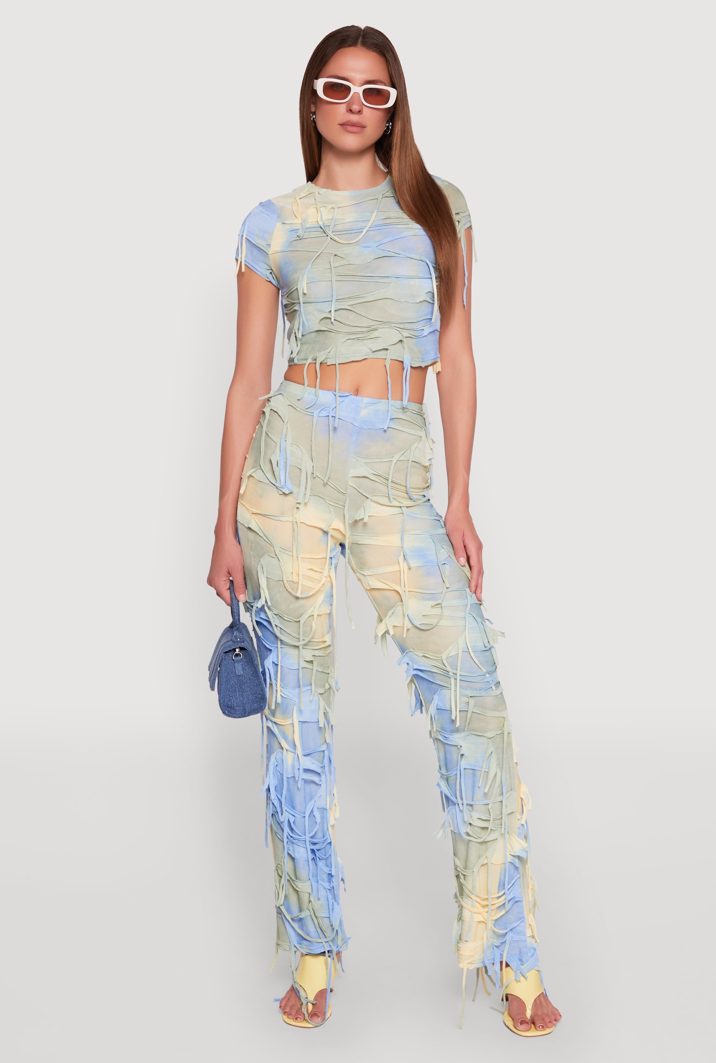 Tie Dye Slashed Crop Top