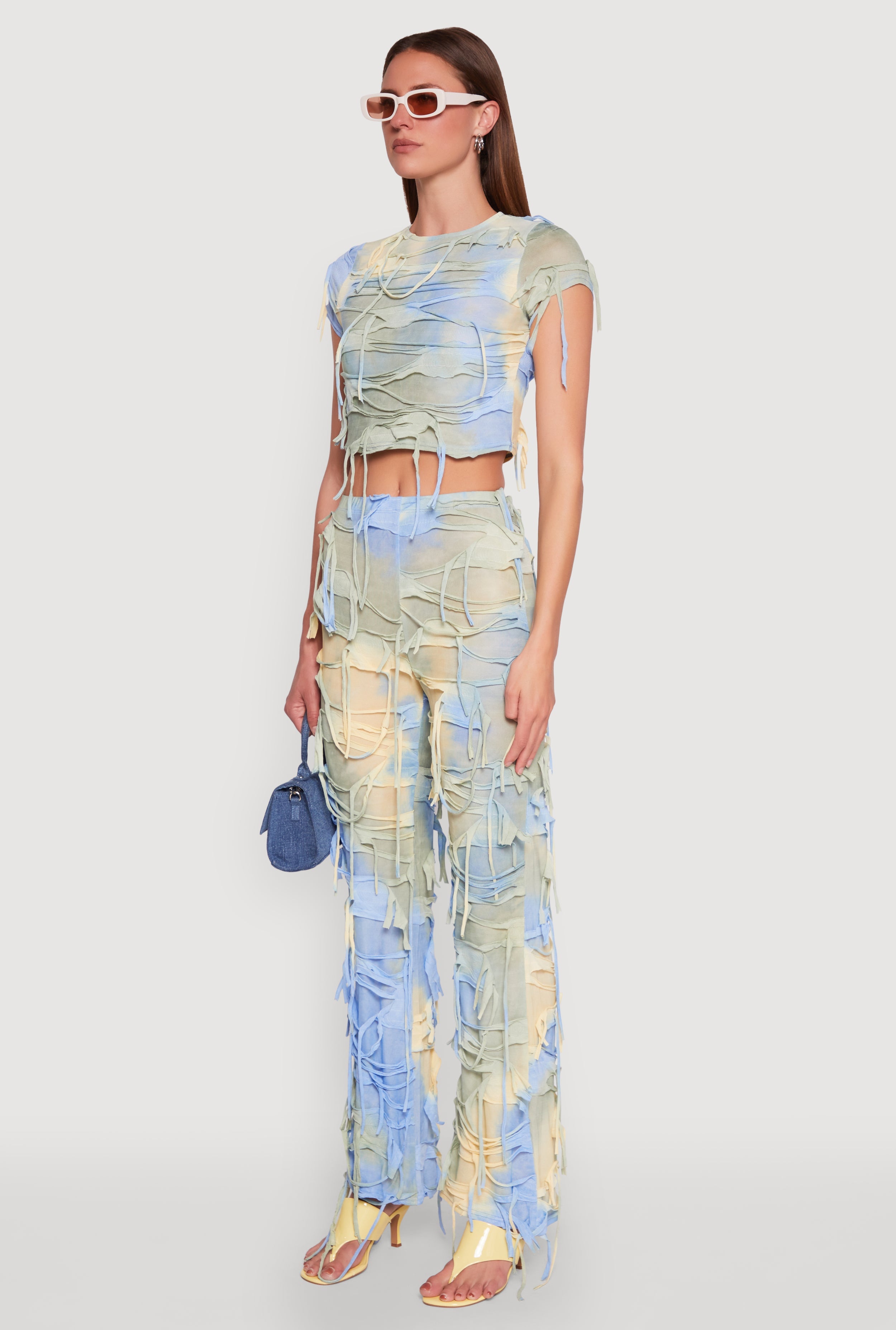 Tie Dye Slashed Crop Top