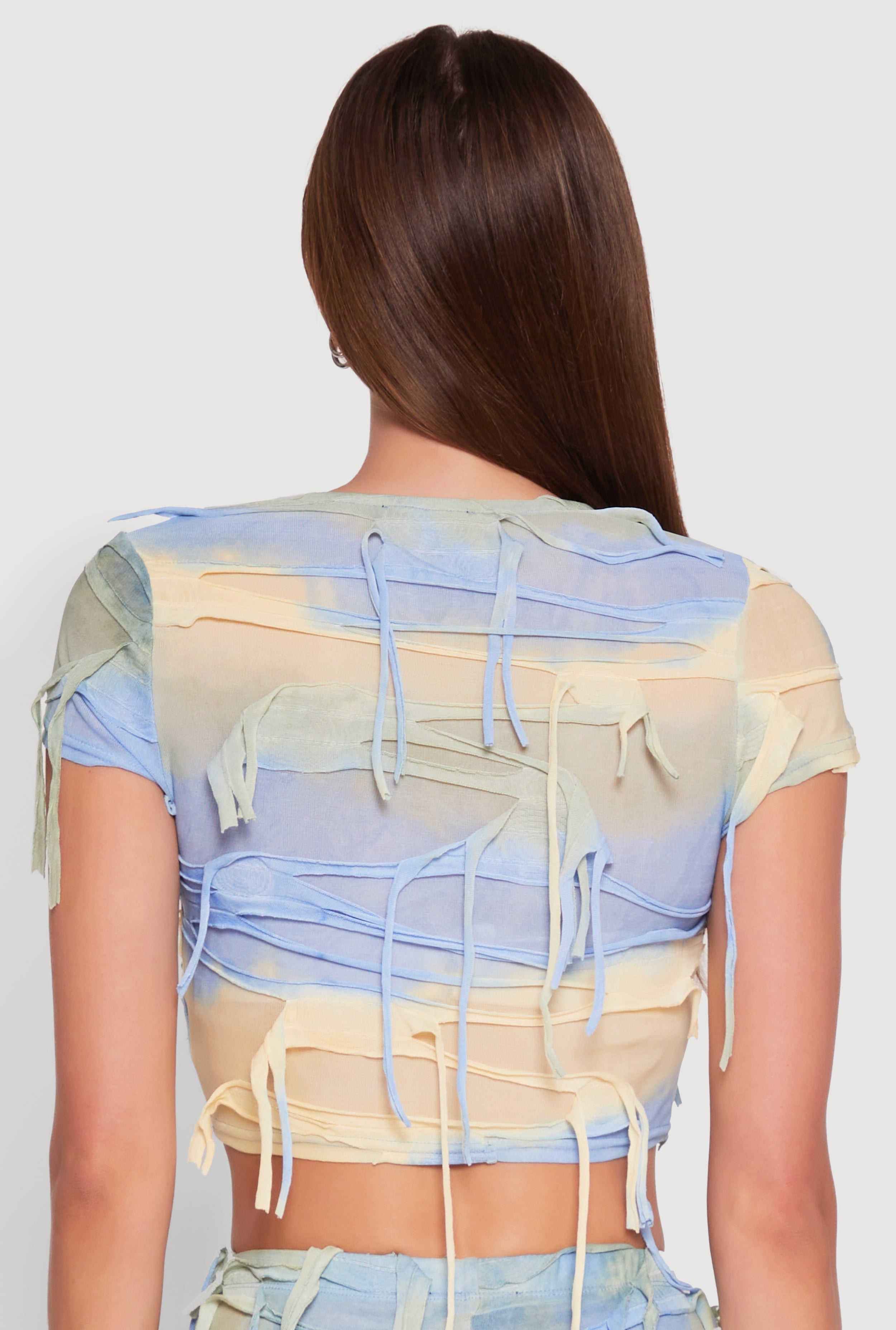 Tie Dye Slashed Crop Top