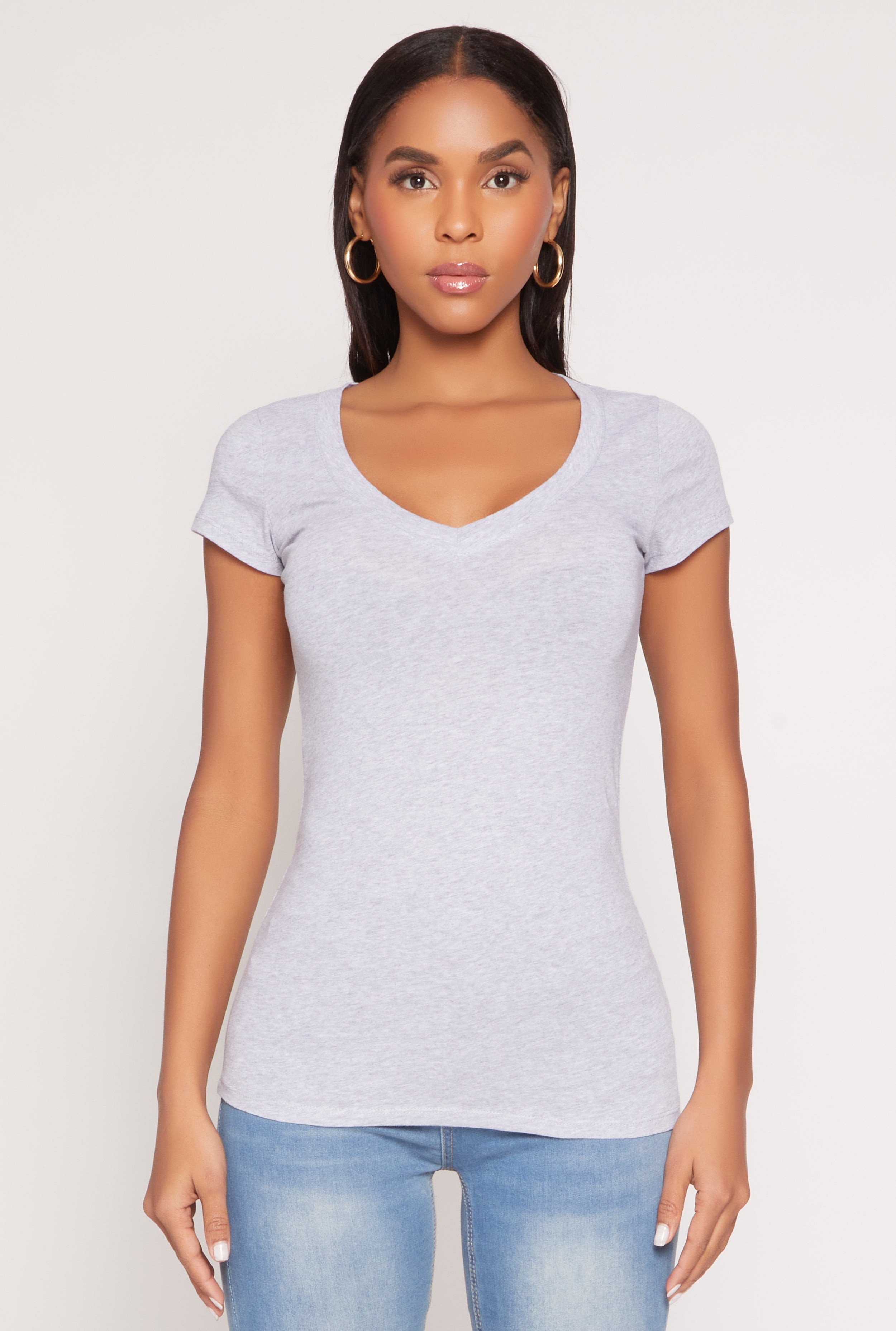 V Neck Short Sleeve T Shirt