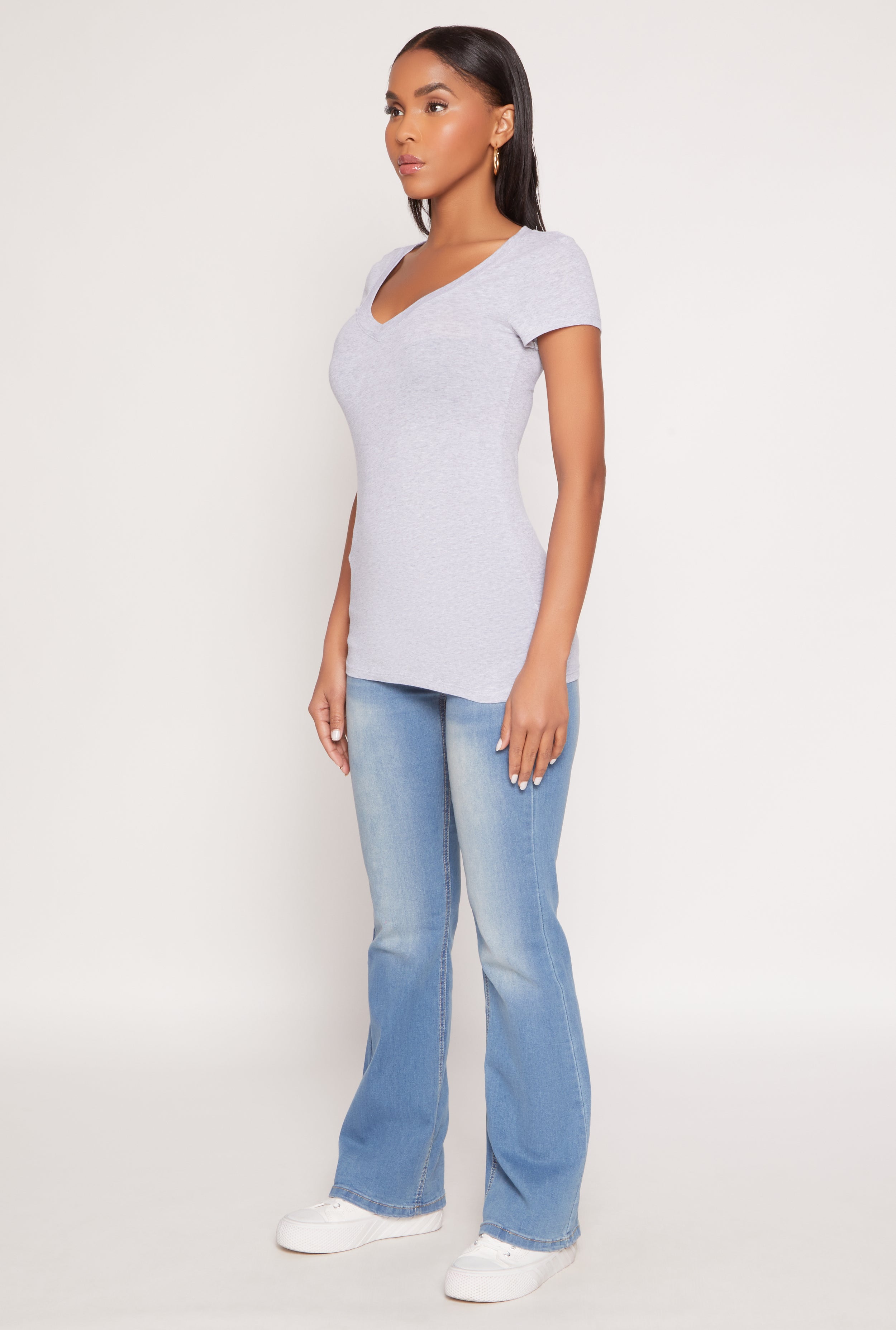 V Neck Short Sleeve T Shirt