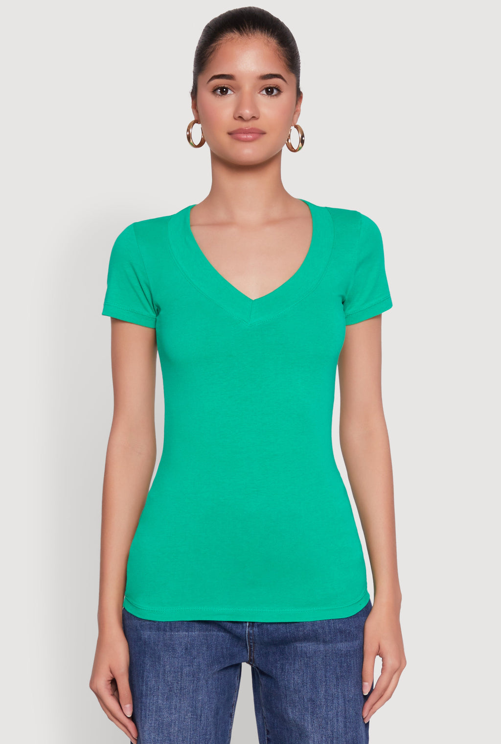 Basic V Neck Short Sleeve Tee