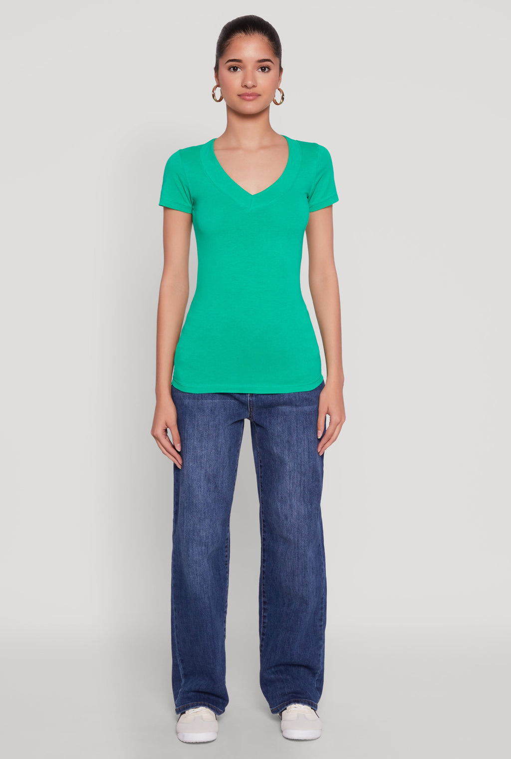 Basic V Neck Short Sleeve Tee