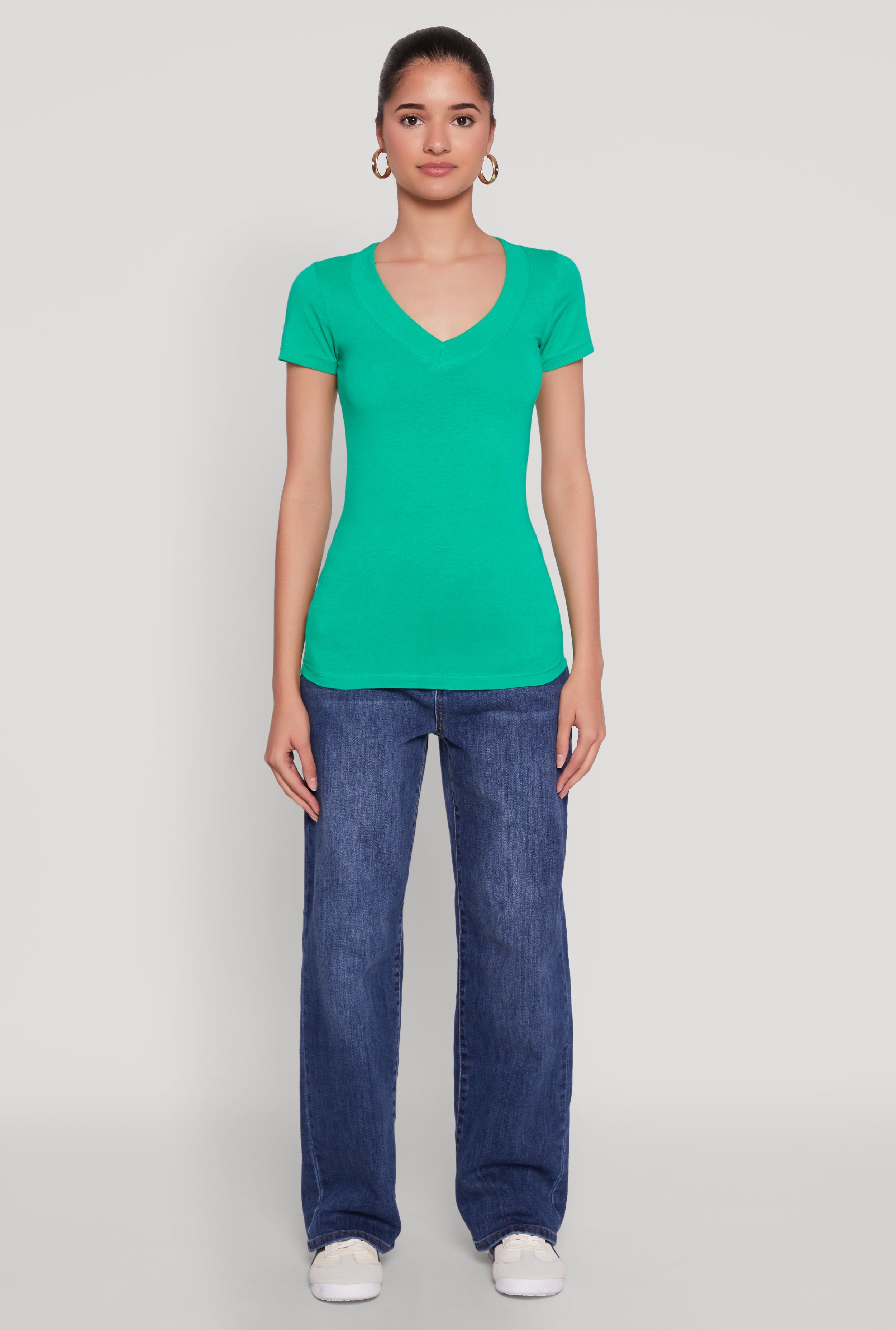 Basic V Neck Short Sleeve Tee