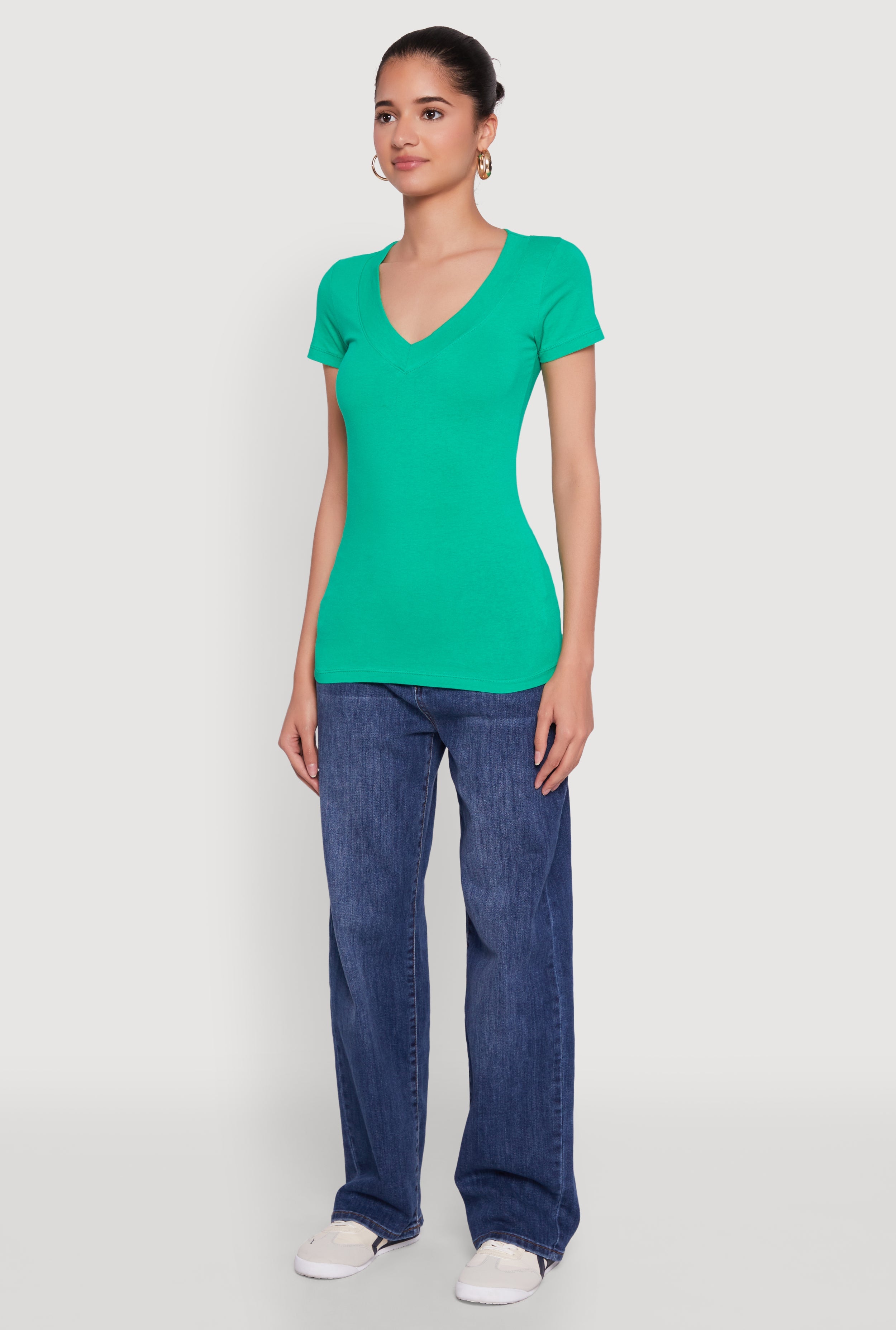 Basic V Neck Short Sleeve Tee